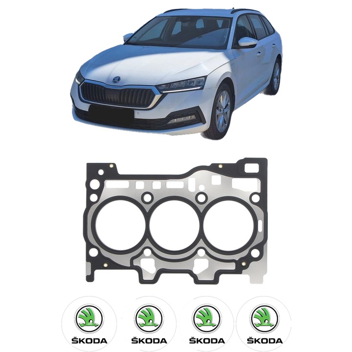 Garnitura chiuloasa SKODA OCTAVIA IV Combi (NX5, PV5) 1.0 TSI din 2020 KW 81 CP 110 CMC 999, auto, Elring, 4x Stickere auto cu SKODA