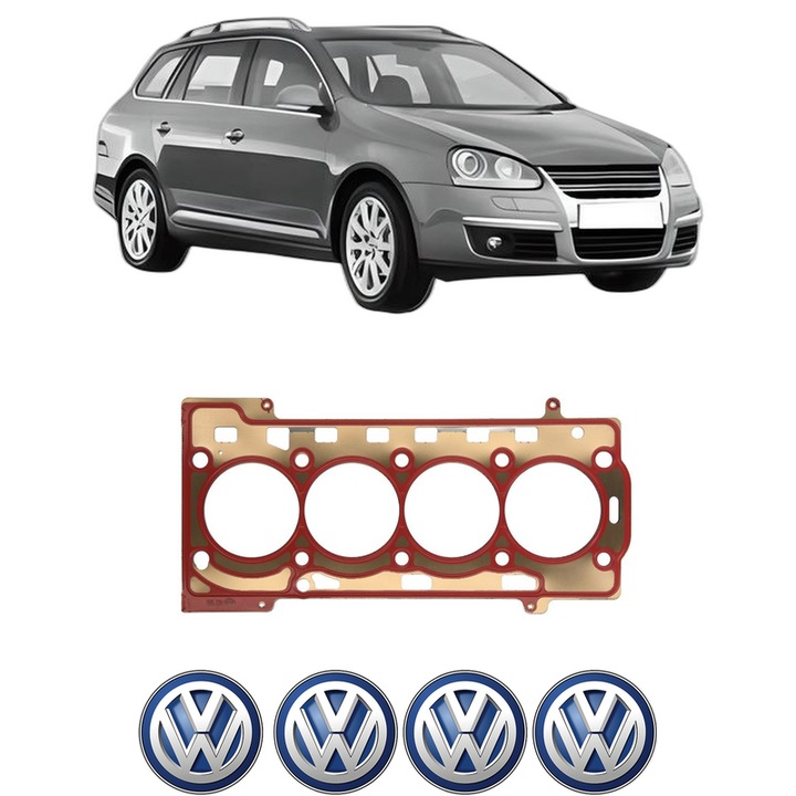 Garnitura chiuloasa Volkswagen GOLF V Variant (1K5) 1.4 TSI din 2007-2009 KW 125 CP 170 CMC 1390, auto, Elring, 4x Stickere auto cu Volkswagen
