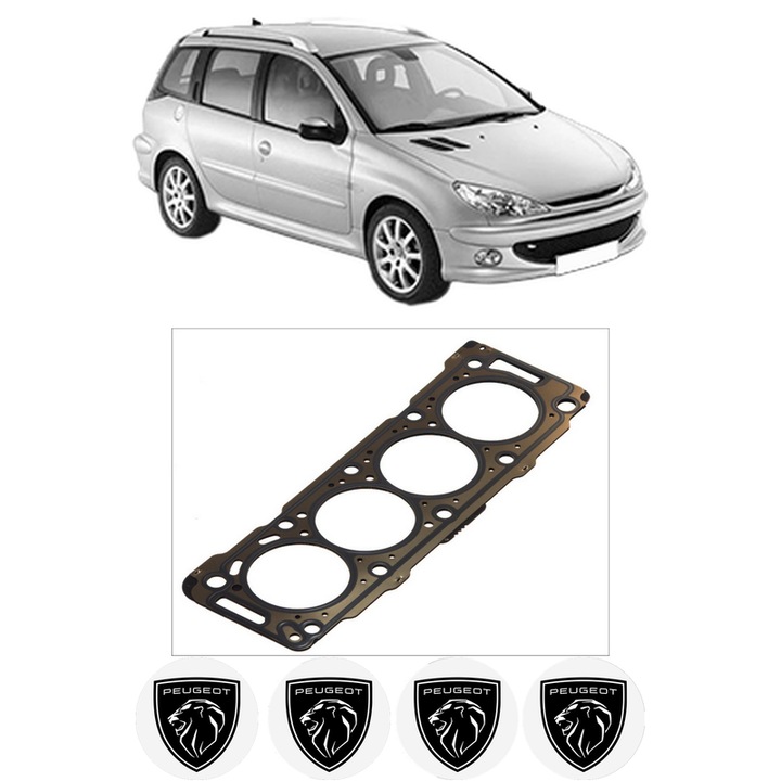 Garnitura chiuloasa PEUGEOT 206 SW (2E/K) 2.0 HDi din 2002-2007 KW 66 CP 90 CMC 1997, auto, Elring, 4x Stickere auto cu PEUGEOT