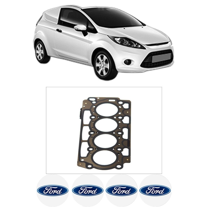 Garnitura chiuloasa FORD FIESTA VI Van 1.4 TDCi din 2009-2017 KW 50 CP 68 CMC 1399, auto, Elring, 4x Stickere auto cu FORD