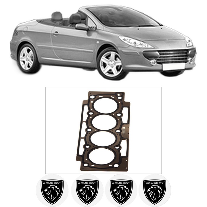 Garnitura chiuloasa PEUGEOT 307 CC (3B) 2.0 16V din 2003-2009 KW 130 CP 177 CMC 1997, auto, Elring, 4x Stickere auto cu PEUGEOT