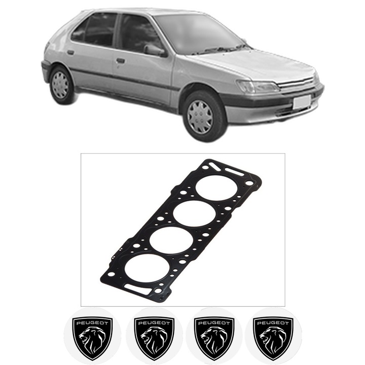 Garnitura chiuloasa PEUGEOT 306 Hatchback Van 1.9 D din 1999-2001 KW 51 CP 69 CMC 1868, auto, Elring, 4x Stickere auto cu PEUGEOT