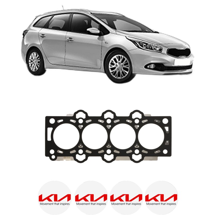 Garnitura chiuloasa KIA CEE'D Sportswagon (JD) 1.4 CRDi 90 din 2012-2018 KW 66 CP 90 CMC 1396, auto, Elring, 4x Stickere auto cu KIA