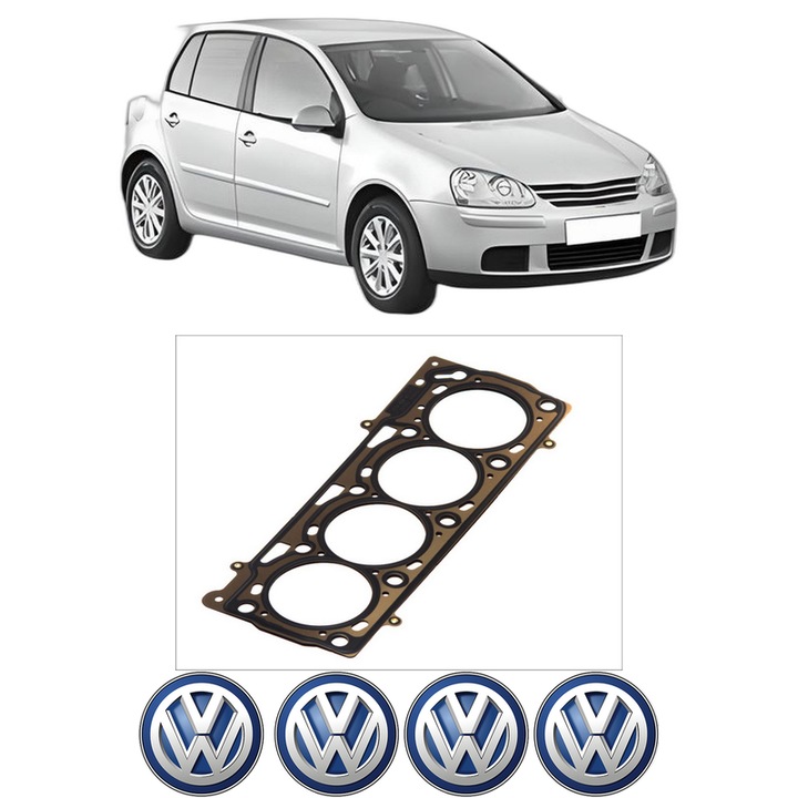 Garnitura chiuloasa Volkswagen GOLF V (1K1) 1.4 16V din 2006-2008 KW 59 CP 80 CMC 1390, auto, Elring, 4x Stickere auto cu Volkswagen