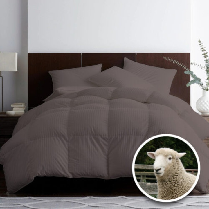 Pilota matlasata Ralex Pucioasa, lana damasc, maro, 160x210cm