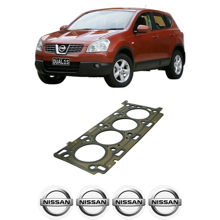 Garnitura chiuloasa NISSAN QASHQAI I (J10, NJ10) 2.0 dCi din 2007-2013 KW 110 CP 150 CMC 1995, auto, Elring, 4x Stickere auto cu NISSAN