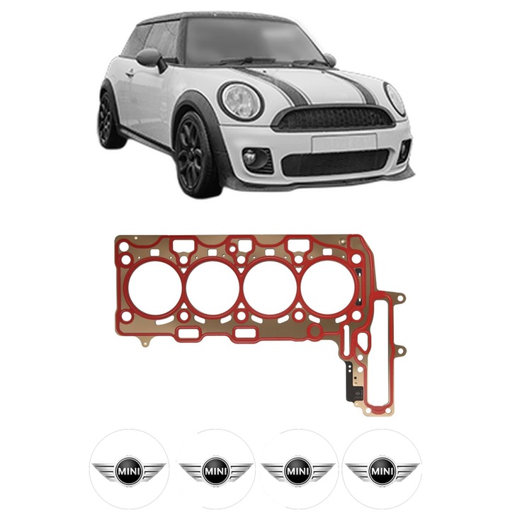 Garnitura chiuloasa MINI MINI CLUBMAN (F54) Cooper SD ALL4 din 2015-2019 KW 120 CP 163 CMC 1995, auto, Elring, 4x Stickere auto cu MINI