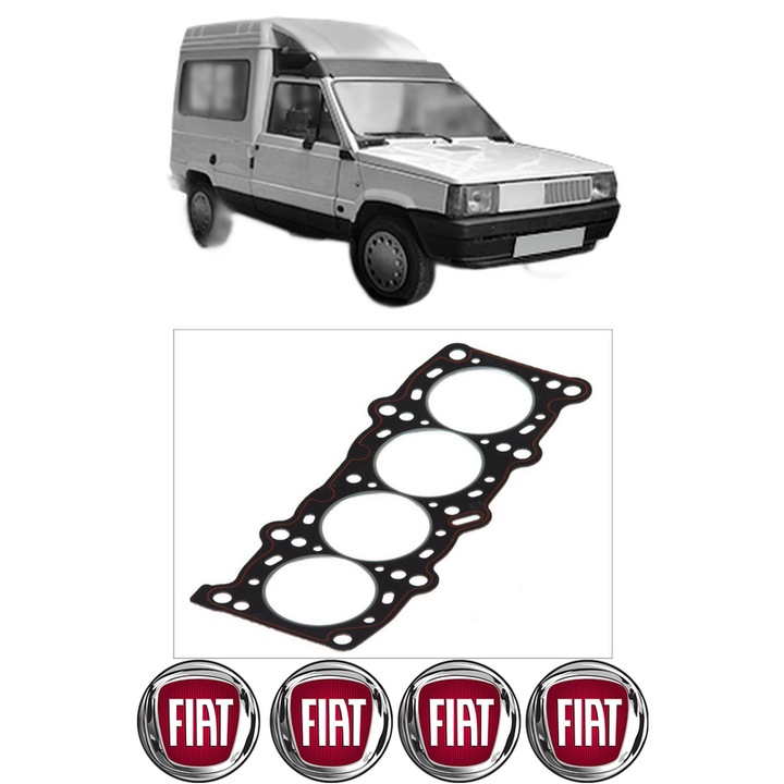 Garnitura chiuloasa FIAT PANDA Hatchback Van (141_) 1000 i.e din 1992-2004 KW 33 CP 45 CMC 999, auto, Elring, 4x Stickere auto cu FIAT