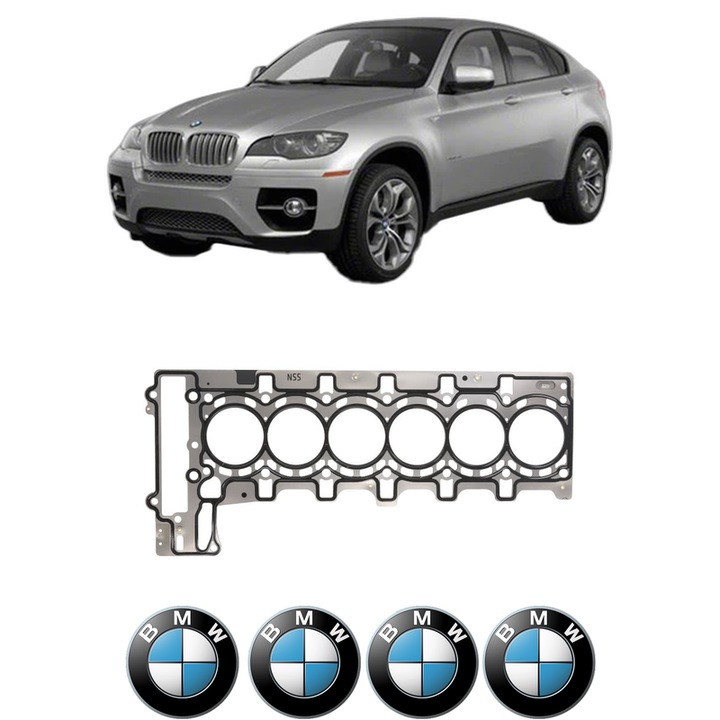 Garnitura chiuloasa BMW Seria X6 (E71, E72) xDrive 35 i din 2008-2014 KW 225 CP 306 CMC 2979, auto, Elring, 4x Stickere auto cu BMW