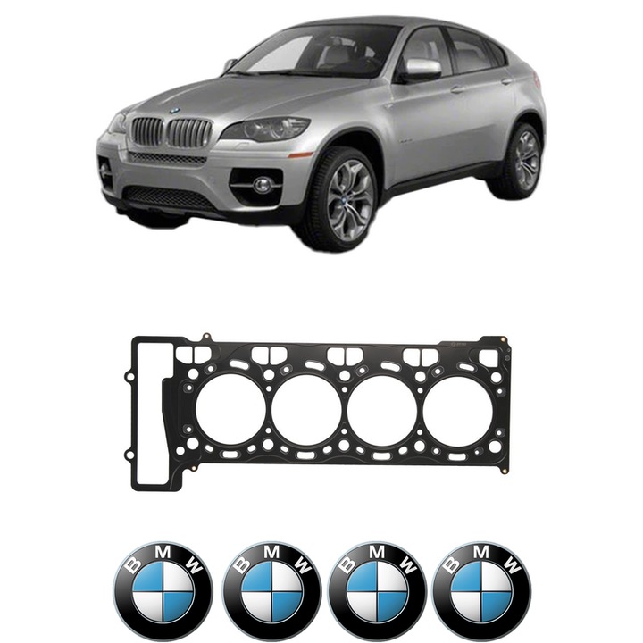Garnitura chiuloasa BMW Seria X6 (E71, E72) xDrive 50 i din 2008-2014 KW 300 CP 408 CMC 4395, auto, Elring, 4x Stickere auto cu BMW