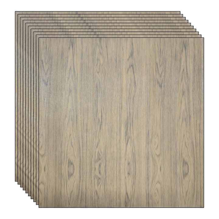 Комплект 10 самозалепващи 3D тапети NEXTLY, за стена или таван, водоустойчиви, регулируеми, със силно лепило, лесни за монтаж, покривна площ 4.9 кв.м, 70x70 см, модерен дизайн, кафяв, код 66