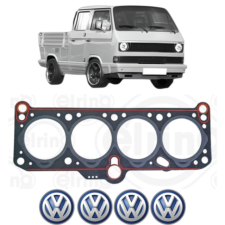 Garnitura chiuloasa Volkswagen TRANSPORTER T3 Platform/Chassis (24_) 1.6 TD Syncro din 1986-1992 KW 51 CP 69 CMC 1588, auto, Elring, 4x Stickere auto cu Volkswagen