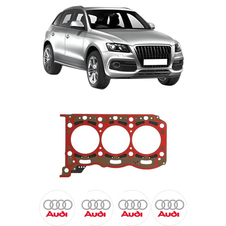 Garnitura chiuloasa AUDI Q5 Van (8RB) 3.0 SQ5 TDI quattro din 2015-2017 KW 250 CP 340 CMC 2967, auto, Elring, 4x Stickere auto cu AUDI