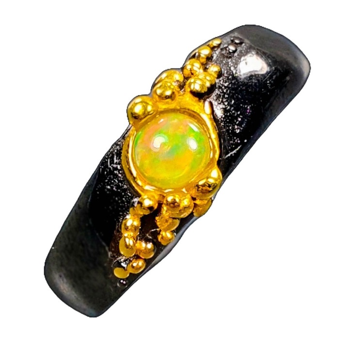 Inel bijuterie din argint 925 cu opal auriu, 7, FashionBijoux