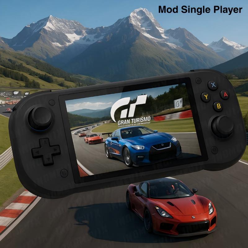Consola retro portabila G28 cu jocuri, AjieQaQ, 30.000 jocuri video,128GB Card Inclus, RAM 4GB, Ecran HD IPS 4, 3”, Procesor Quad Core 1.3GHz, Joystick 3D, Consola jocuri pentru adulti si copii, Autonomie 8h, Incarcare Type-C
