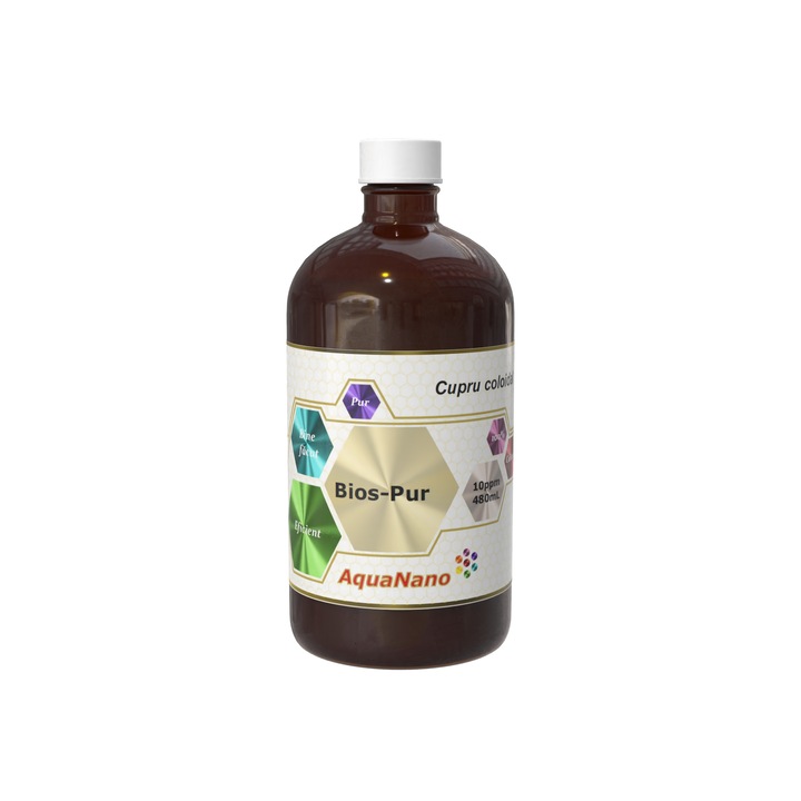 Вода за уста с колоидна мед AquaNano Bios Pur 10ppm 480 ml