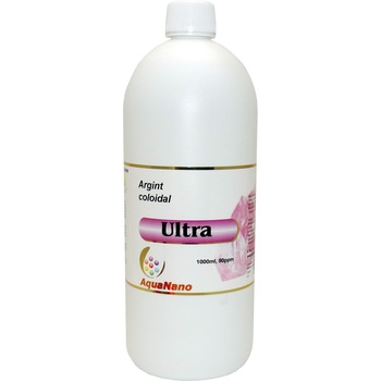 Argint coloidal, AquaNano Ultra, 80ppm, flacon PE, 1000ml Argint coloidal, AquaNano Ultra, 80ppm, flacon PE, 1000ml