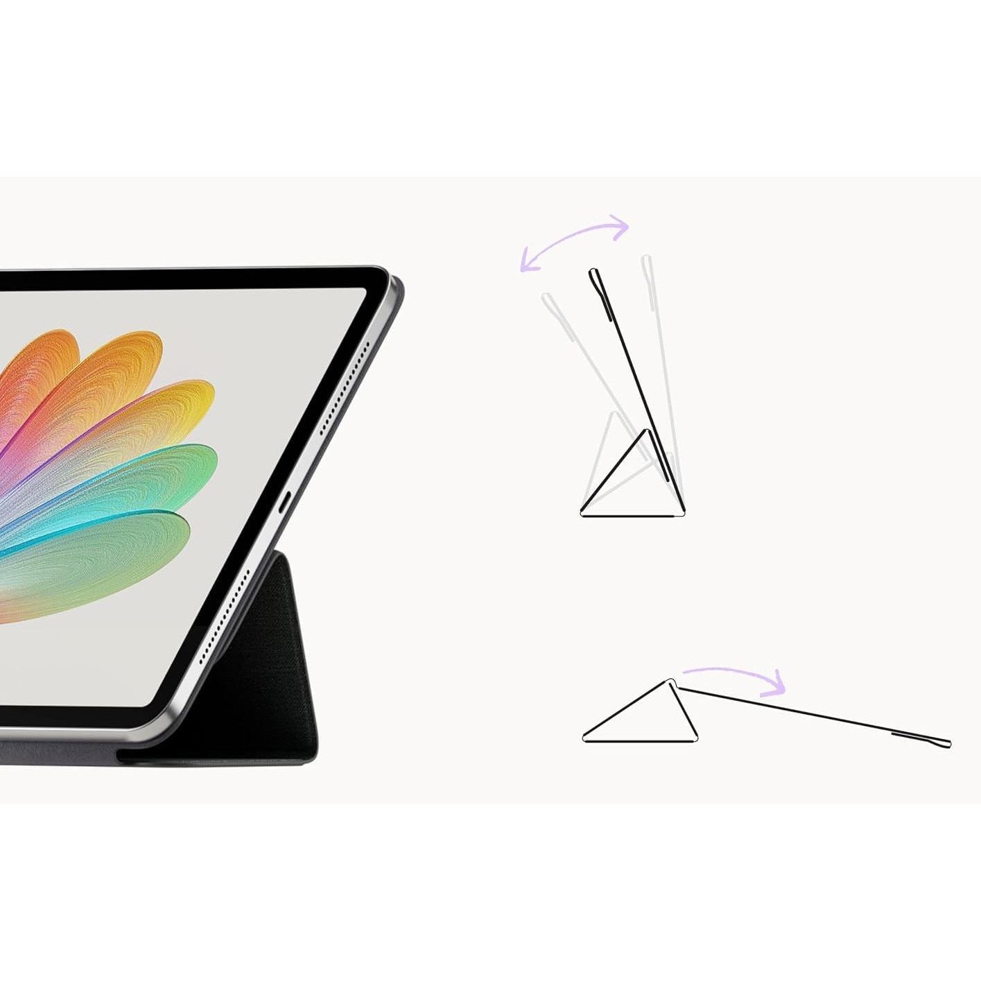 Etui pentru iPad Pro 11" (2024) set Paperlike Folio, ultra-subtire, trifold, protectie PU cu microfibra, acces usor la functii