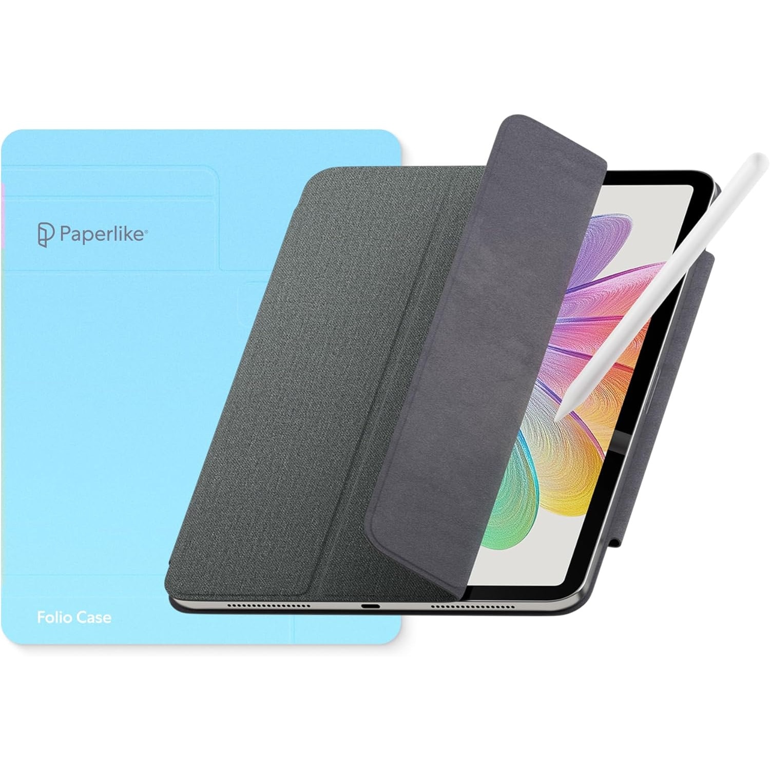 Etui pentru iPad Pro 11" (2024) set Paperlike Folio, ultra-subtire, trifold, protectie PU cu microfibra, acces usor la functii