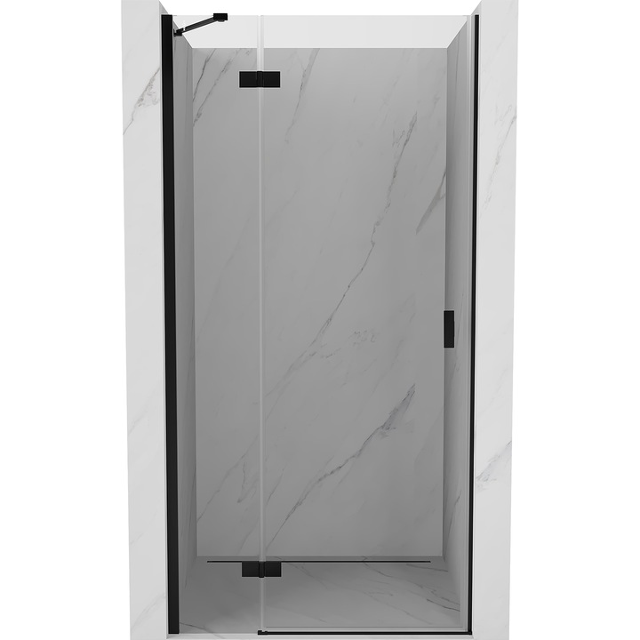 Usa de dus Mexen Mist-H, batanta stanga, 115 cm, transparenta, neagra, 200 cm