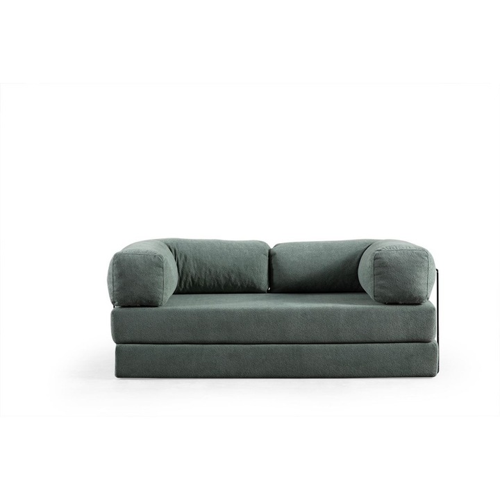 Canapea extensibila, The Home Collection, poliester, verde, pentru 2 persoane