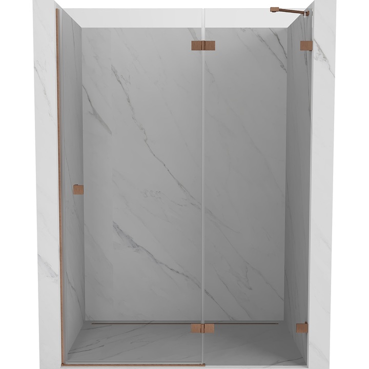 Mexen Lunar usa de dus batanta dreapta 135 cm, transparent, cupru periat - 834-135-000-65-00-P