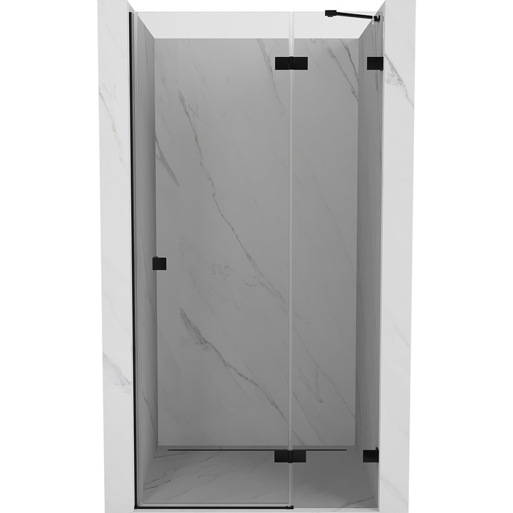 Mexen Lunar usi de dus batante dreapta 115 cm, transparent, negru - 834-115-000-70-00-P