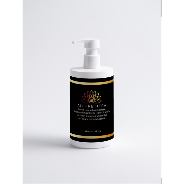 Șampon de volum cu keratină ALLURE HERA, 390 ml, 99% natural, 4% organic, pentru păr subțire
