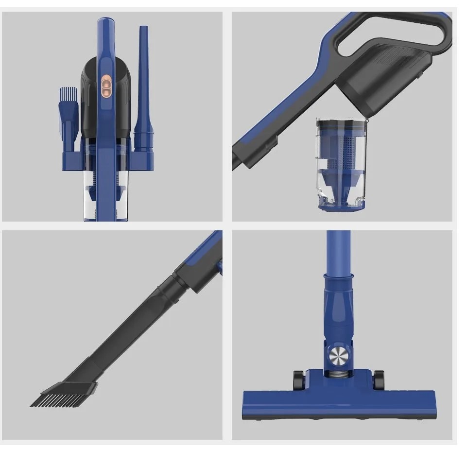 Aspirator portabil, 600W, 0.8L, autonomie 60 minute, albastru