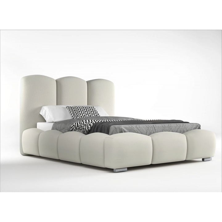 Pat bej din catifea 140x200 cm Honor FURPOL