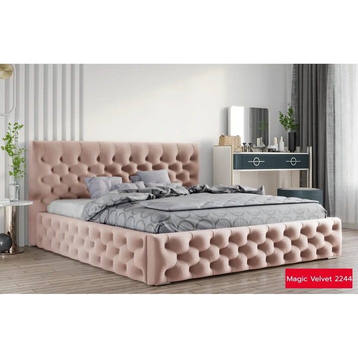 Pat portocaliu caisa din catifea 180x200 cm Verdi FURPOL