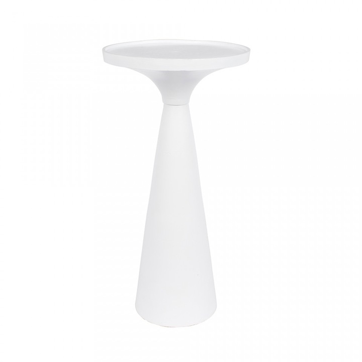 Masa laterala alba din metal 28 cm Floss Zuiver