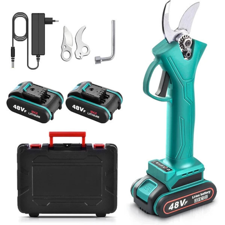 Foarfeca Electrica pentru Vita de Vie si Crengi, 2 acumulatori 48V, 2Ah