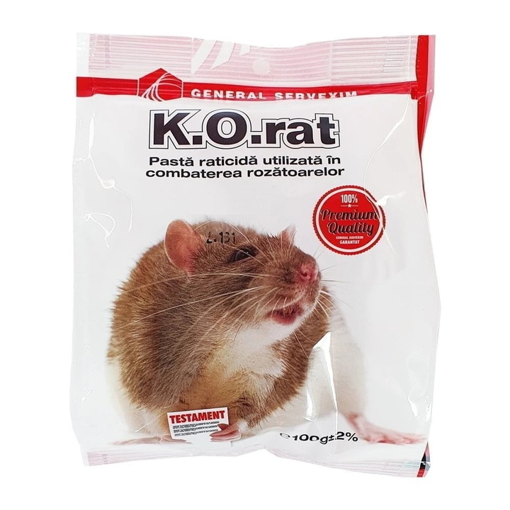 Momeală otravitoare MetaloChimice Masterrat pasta 100 g, pentru rozătoare, proaspătă, destinat utilizării în interior și exterior