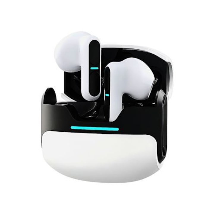 Casti Wireless cu Touch Screen idealSTORE NewXOne, Microfon, Bass Profund, Touch Screen, sunet Stereo la 360°, Functie de Apel Primit, Raspundere-Respingere Apel, Reducere Zgomot ENC, Spectacol Lumini LED, culoare Gold