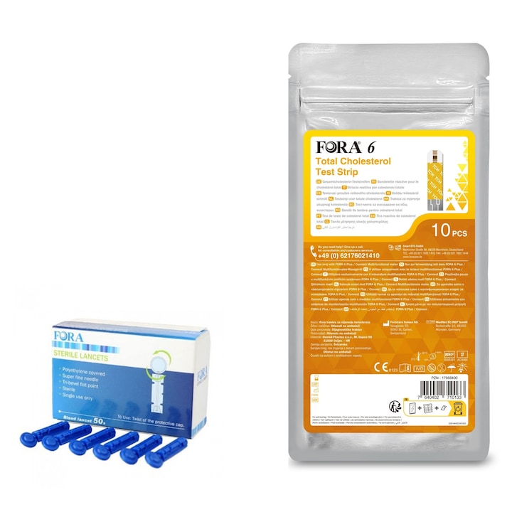 Kit masurare colesterol Fora 6 - Teste si ace (lancete)