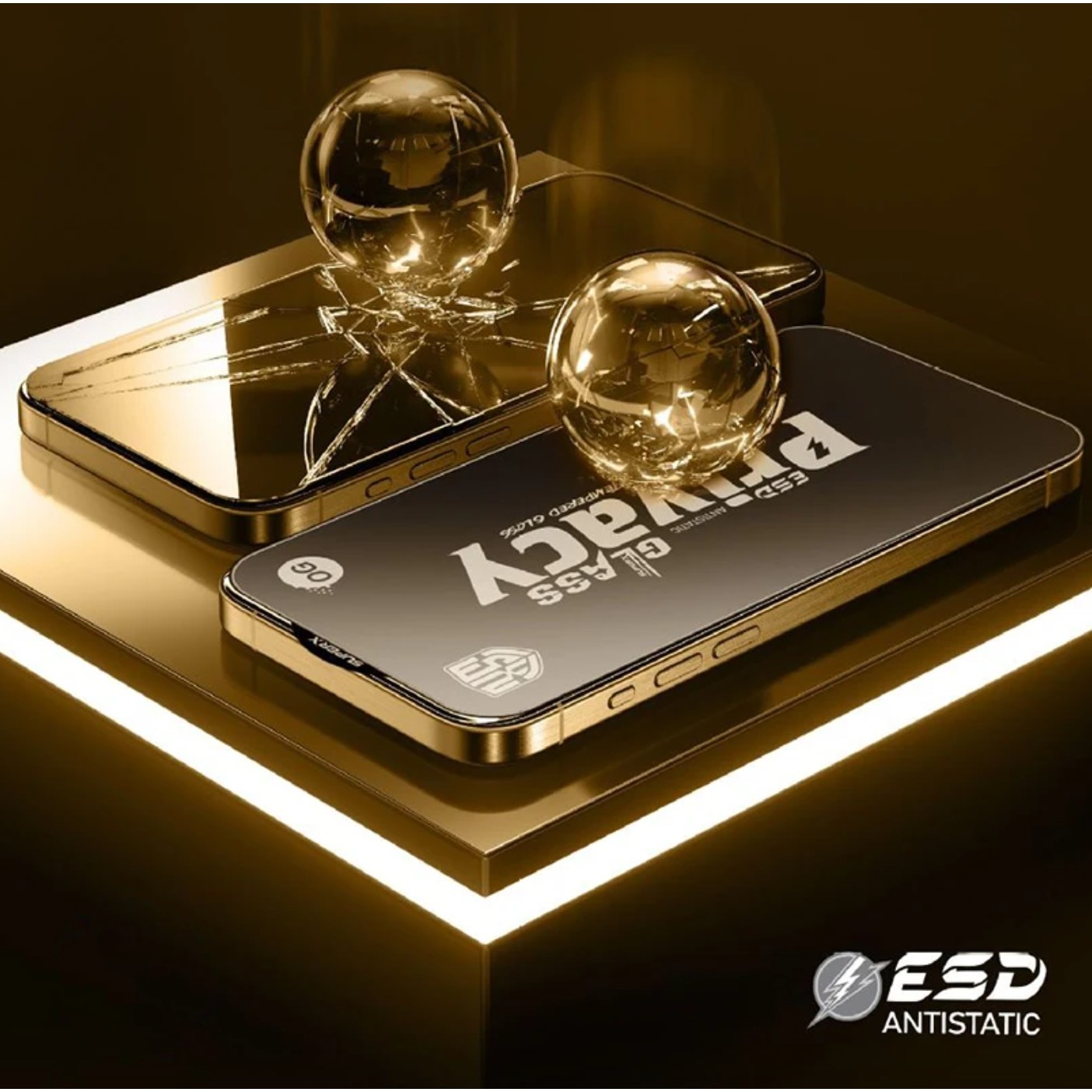 Folie de Protectie pentru Oppo A60, Flippy, Sticla Securizata ESD Antistatica, Super-X Privacy OG, Margini Negre, 0.30 mm, Transparent Inchis