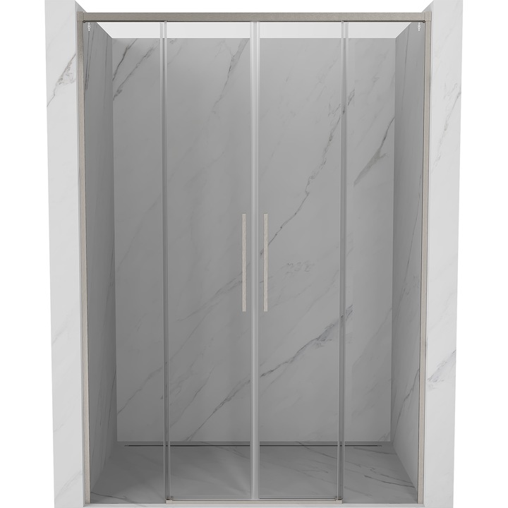 Mexen Rox usi de dus glisante 150 cm, transparente, nichel periat - 8C2-150-002-97-00