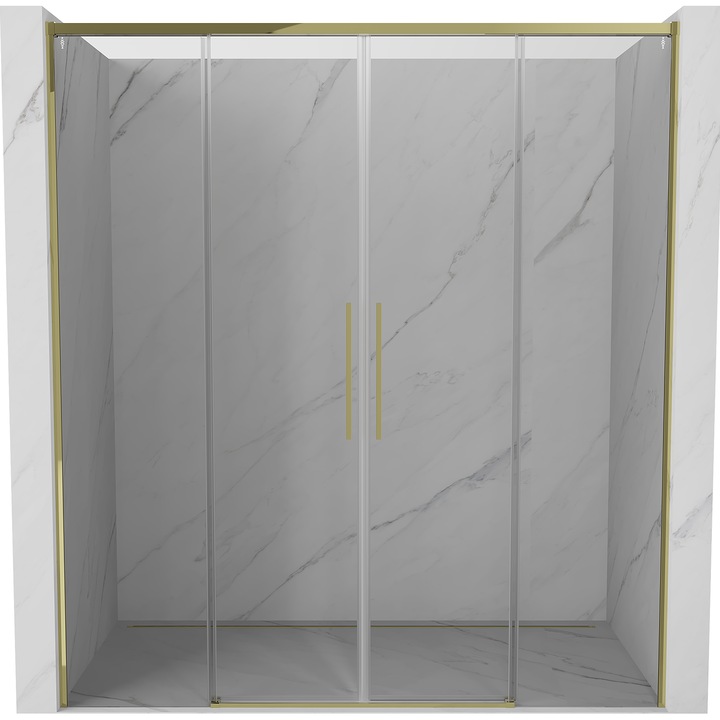 Mexen Rox usi de dus glisante 180 cm, transparente, aurii - 8C2-180-002-50-00