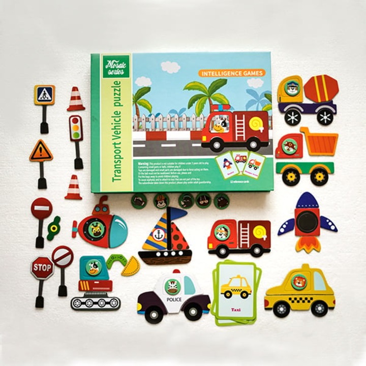 Carte Magnetica cu Carduri si Puzzle - Peisaj Urban Montessori - Nurio