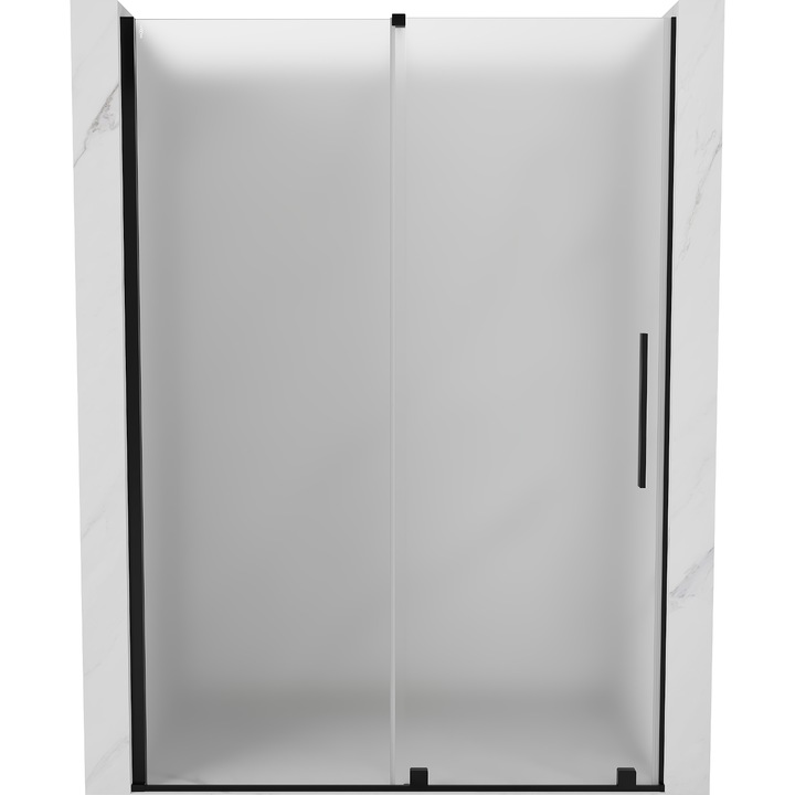 Usi de dus culisante Mexen Velar, 150 cm, negru, sticla securizata 8 mm, 200 cm