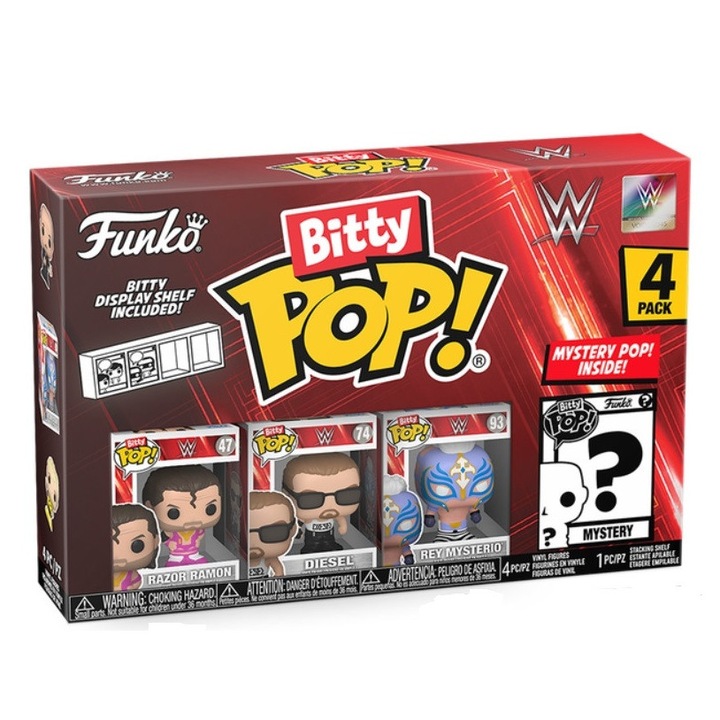 Комплект фигурки Funko Bitty POP! WWE Razor Ramon 2см, 4 броя, многоцветен