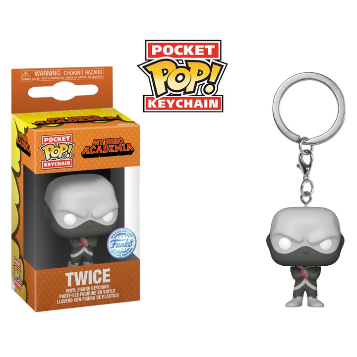 Funko My Hero Academia Twice kulcstartó, 5cm, valósághű részletek, strapabíró