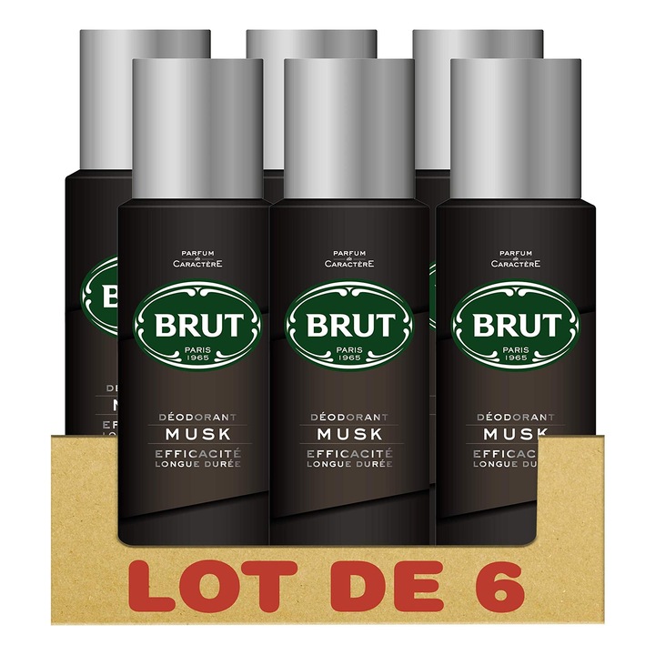 Дезодорант Brut за мъже, спрей 200 мл, комплект от 6 броя, подмишница