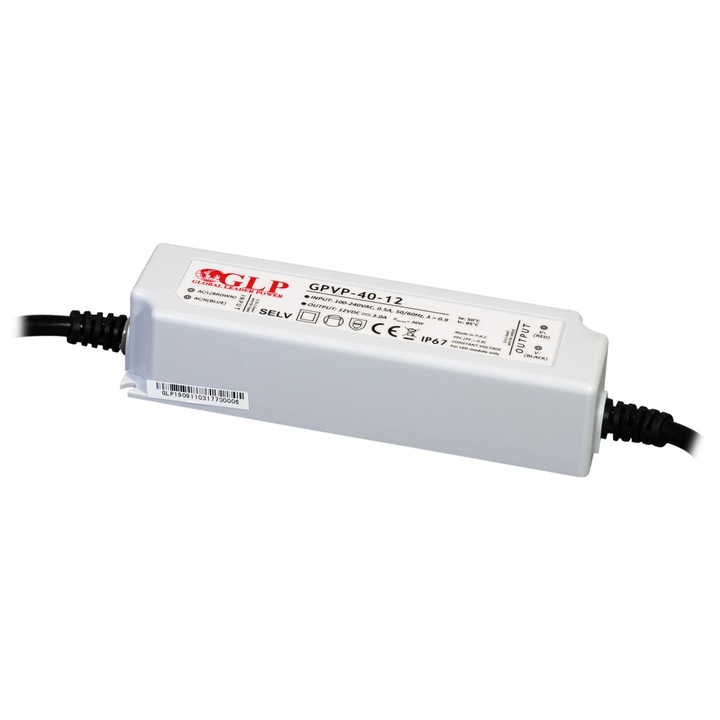 LED захранване GLP 12V 40W, IP67, 152.5x44x34mm