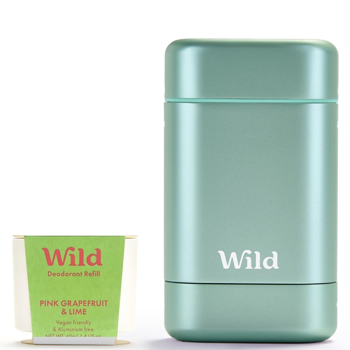 Комплект презареждащ се дезодорант Wild, аква корпус, аромат розов грейпфрут и лайм, 40 гр