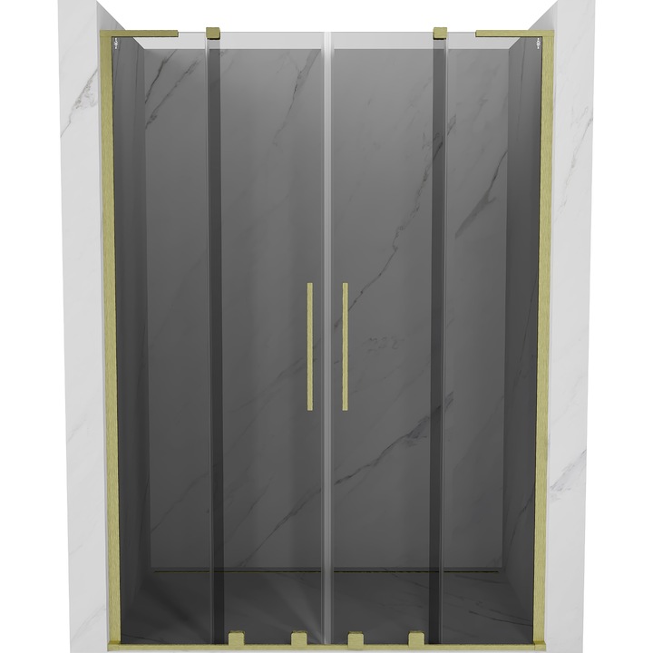 Usi de dus glisante, Mexen Velar L Duo, 150 cm, grafit, auriu periat, 200 cm