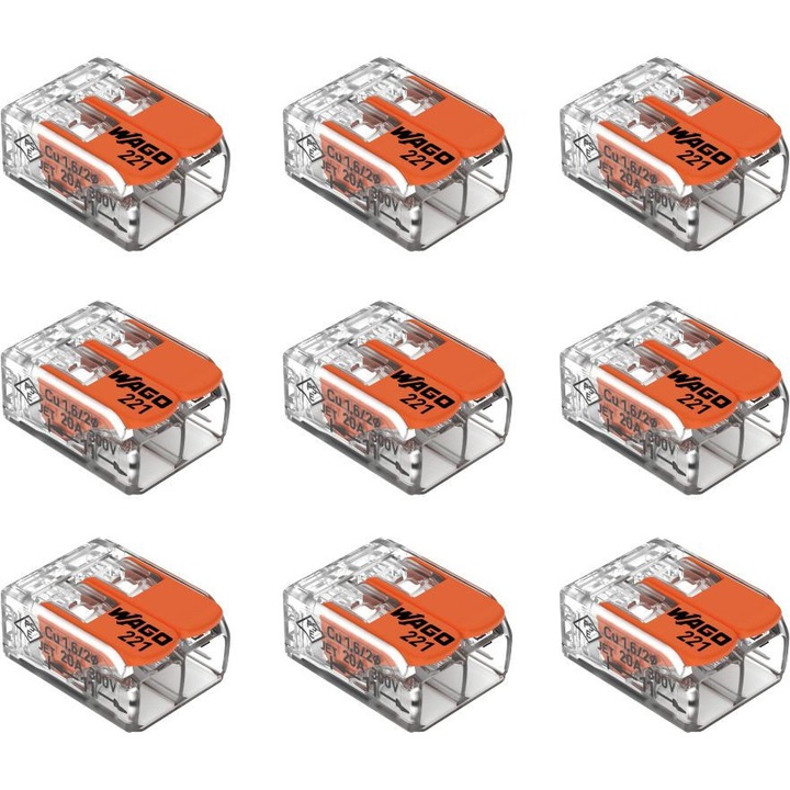 Set conectori de imbinare WAGO 221-412 Max. 4 mm² pentru toate tipurile de conductor 9 BUC