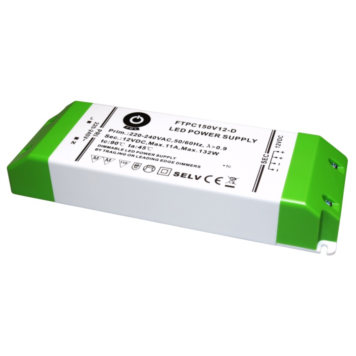 SURSA DE ALIMENTARE PC, POS, FTPC150V12-D, 150W, 12V, dimabil, 195x67.1x31.2mm