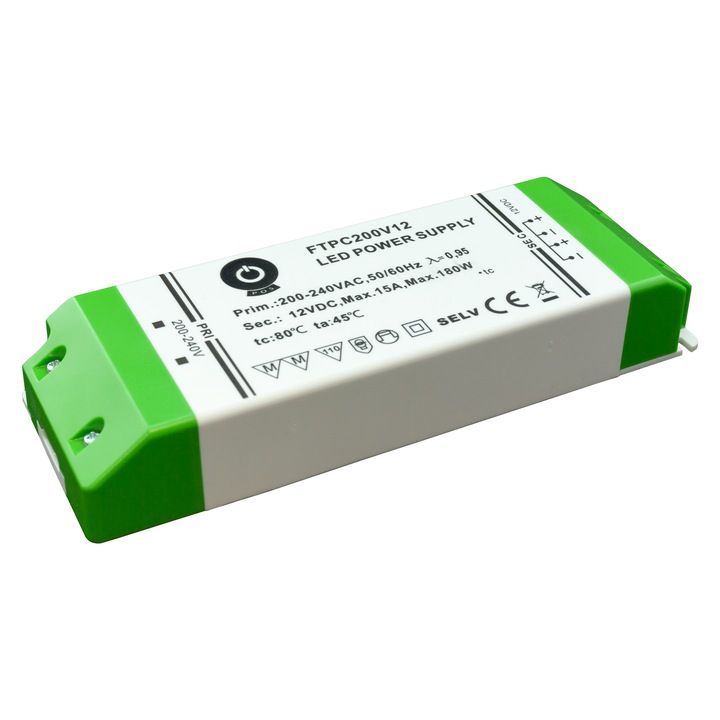 ЗАХРАНВАНЕ ЗА LED 200W, POS, 12V, 15A, 195x67x31.5mm